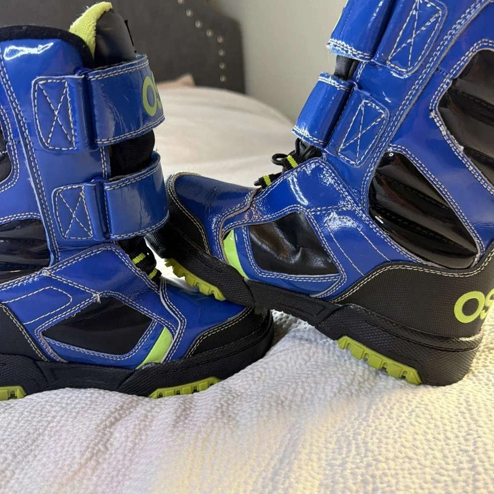 Osiris Unisex Kids Snowboard Boots Hook & Loop Blue/Black/Green Size 4